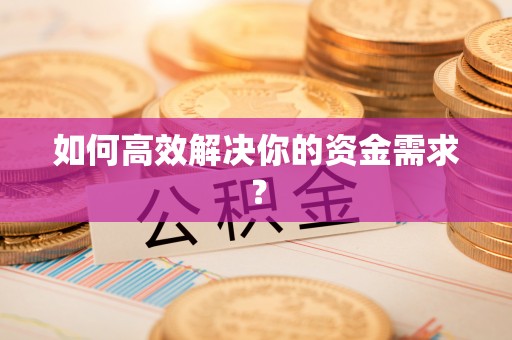 白山如何高效解决你的资金需求？