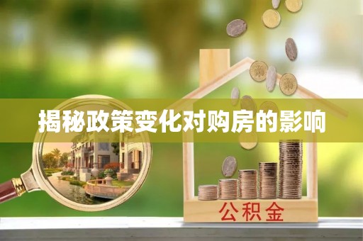白山揭秘政策变化对购房的影响