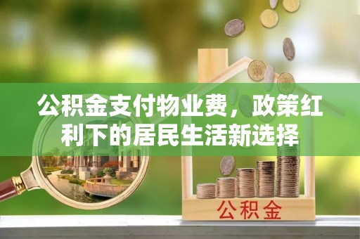 白山公积金支付物业费，政策红利下的居民生活新选择